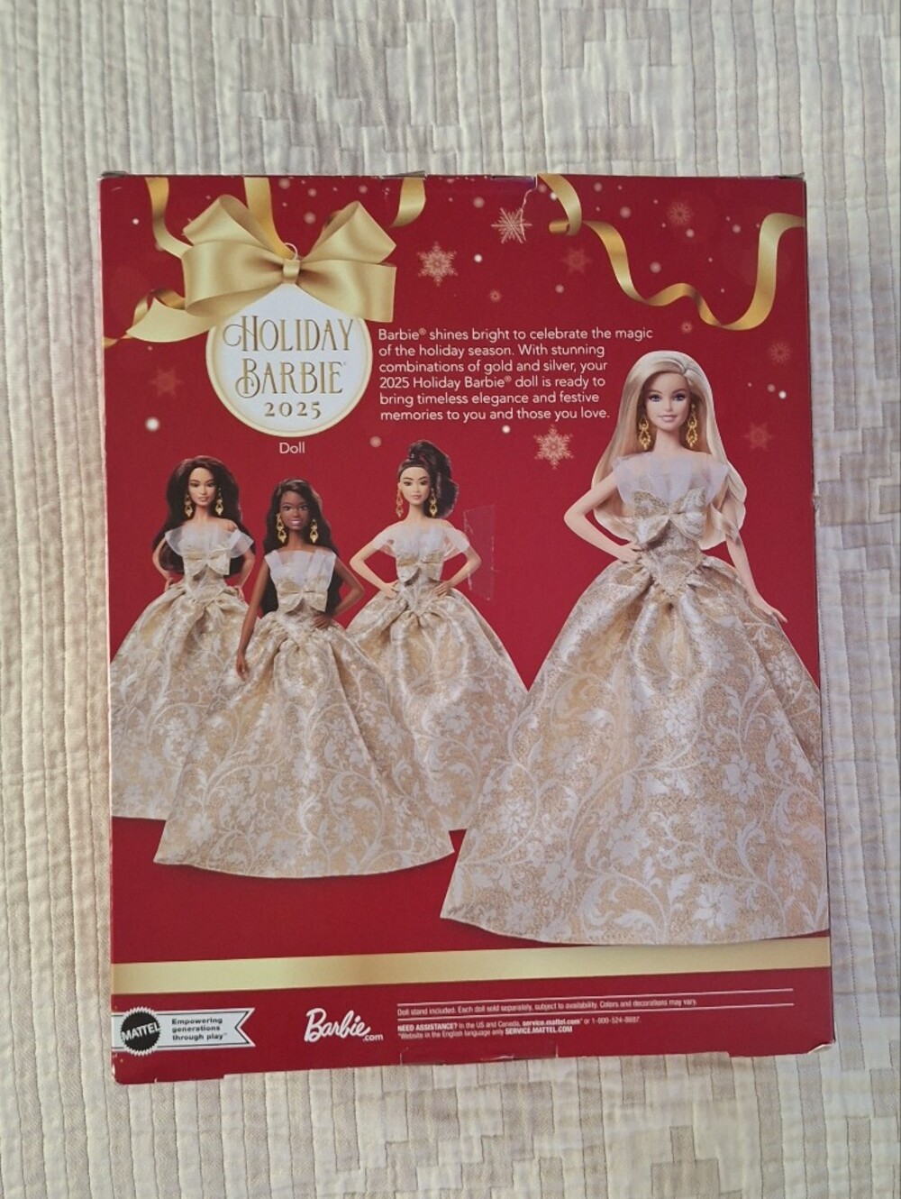 Barbie 2025 Holiday Christmas Barbie Gold - Picture 3 of 7